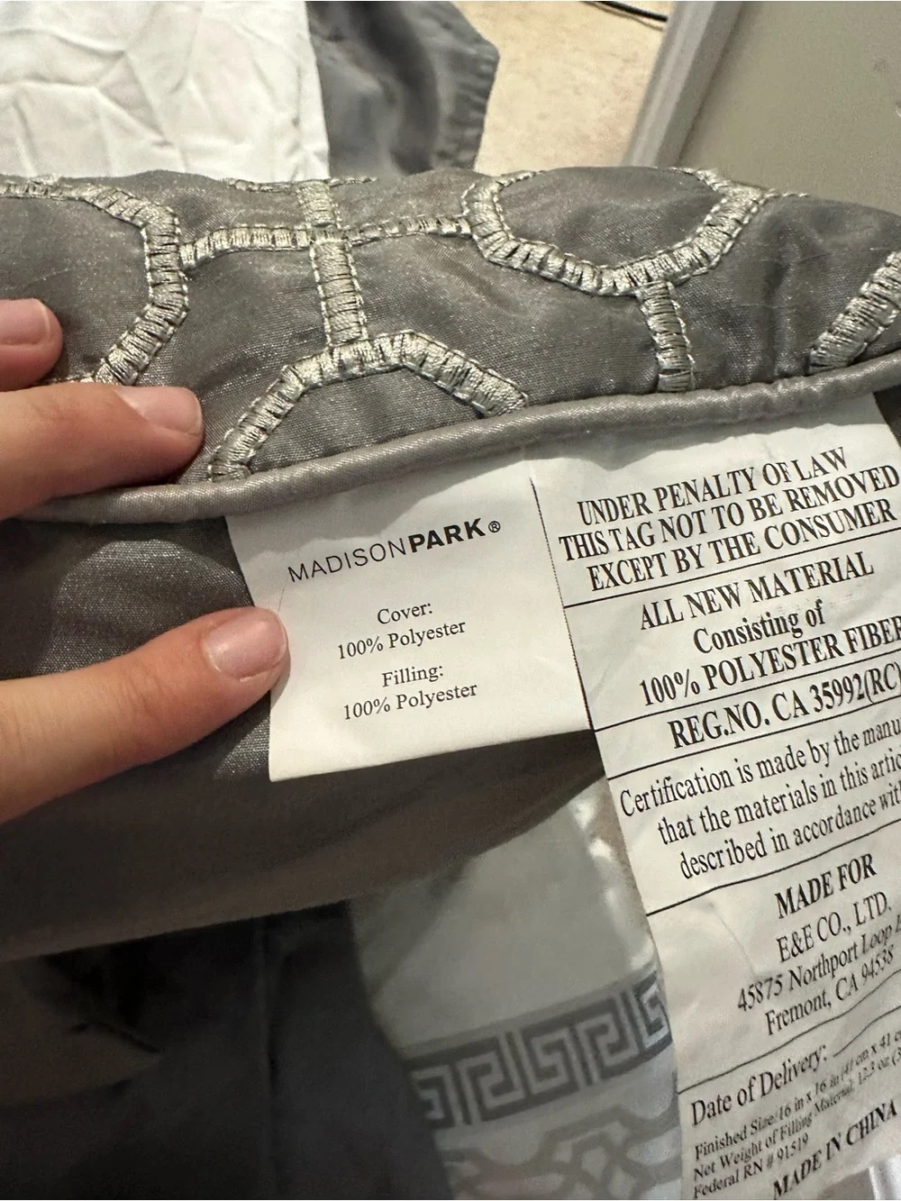 Full Size Gray Madison Park comforter Set Bed